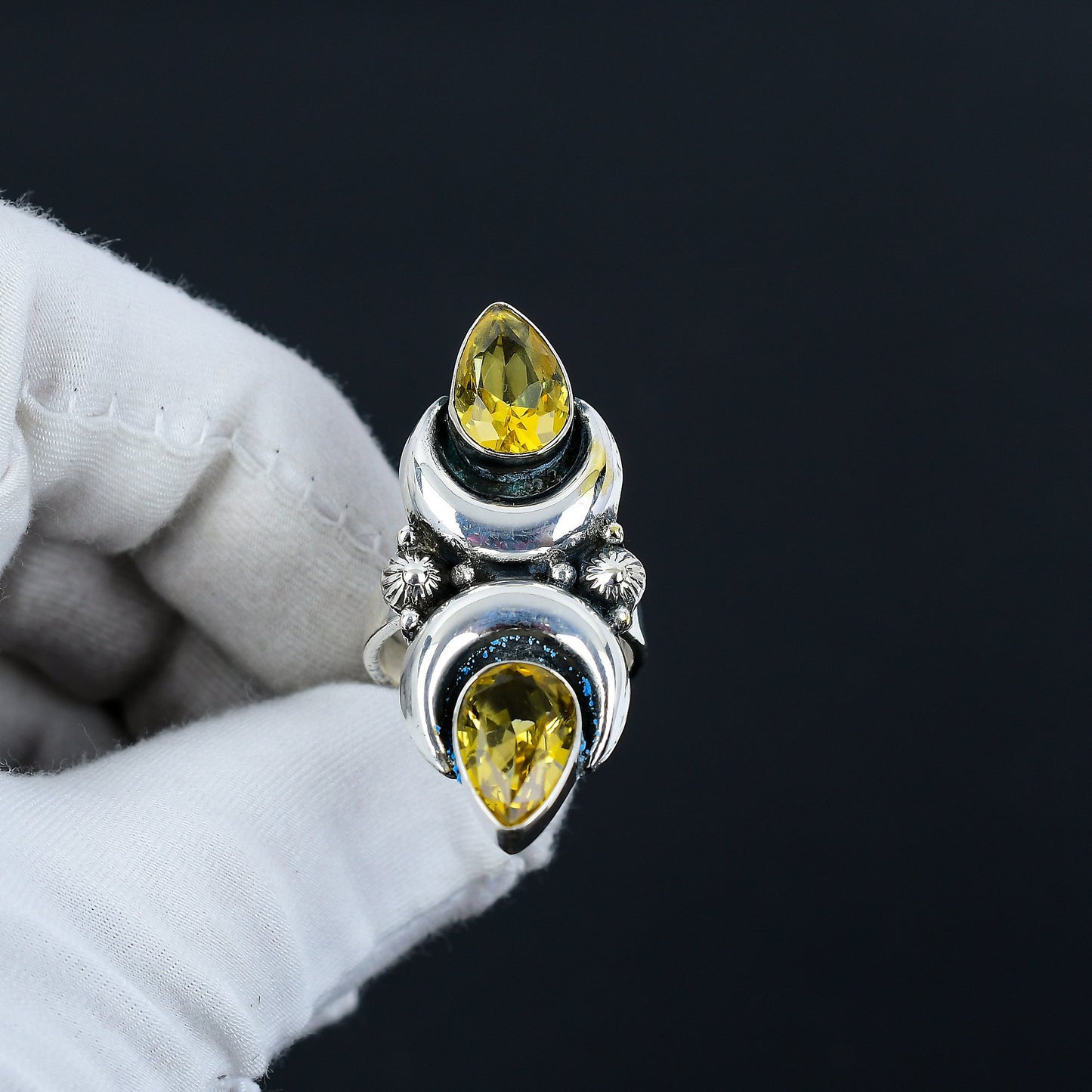 Yellow Citrine Gemstone Ring