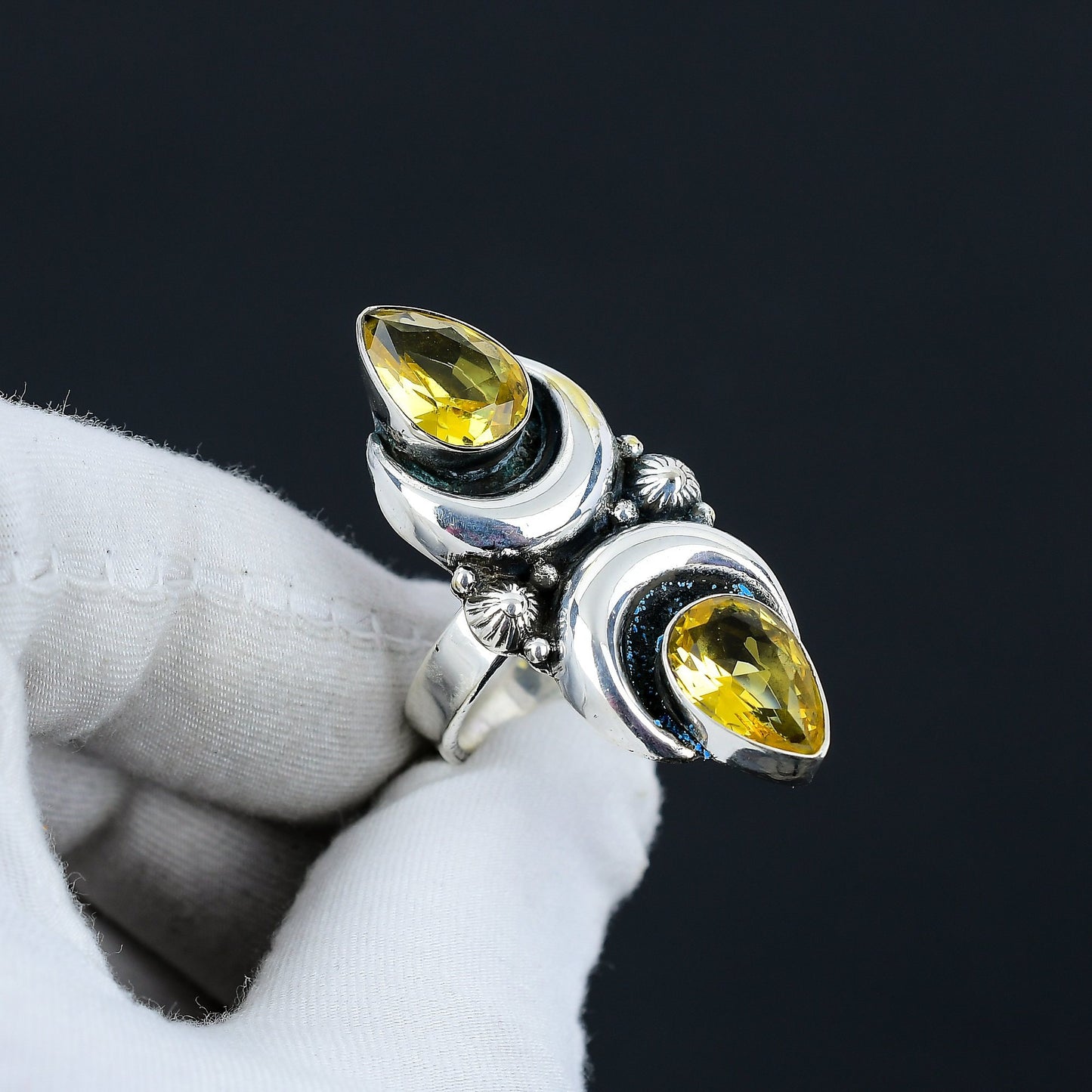 Yellow Citrine Gemstone Ring