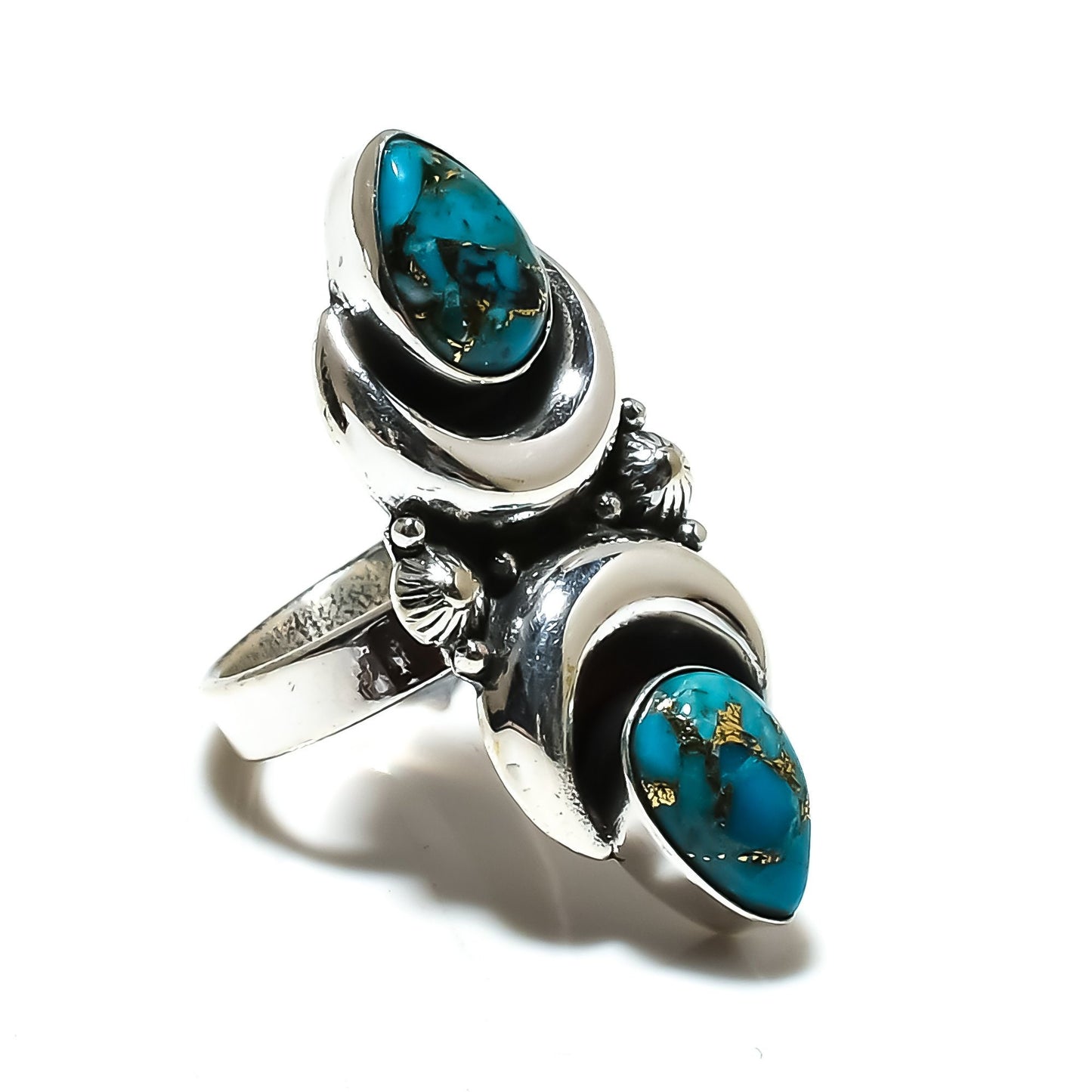 Blue Copper Turquoise Gemstone Ring