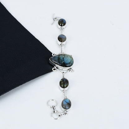 Blue Labradorite Sterling Silver Bracelet
