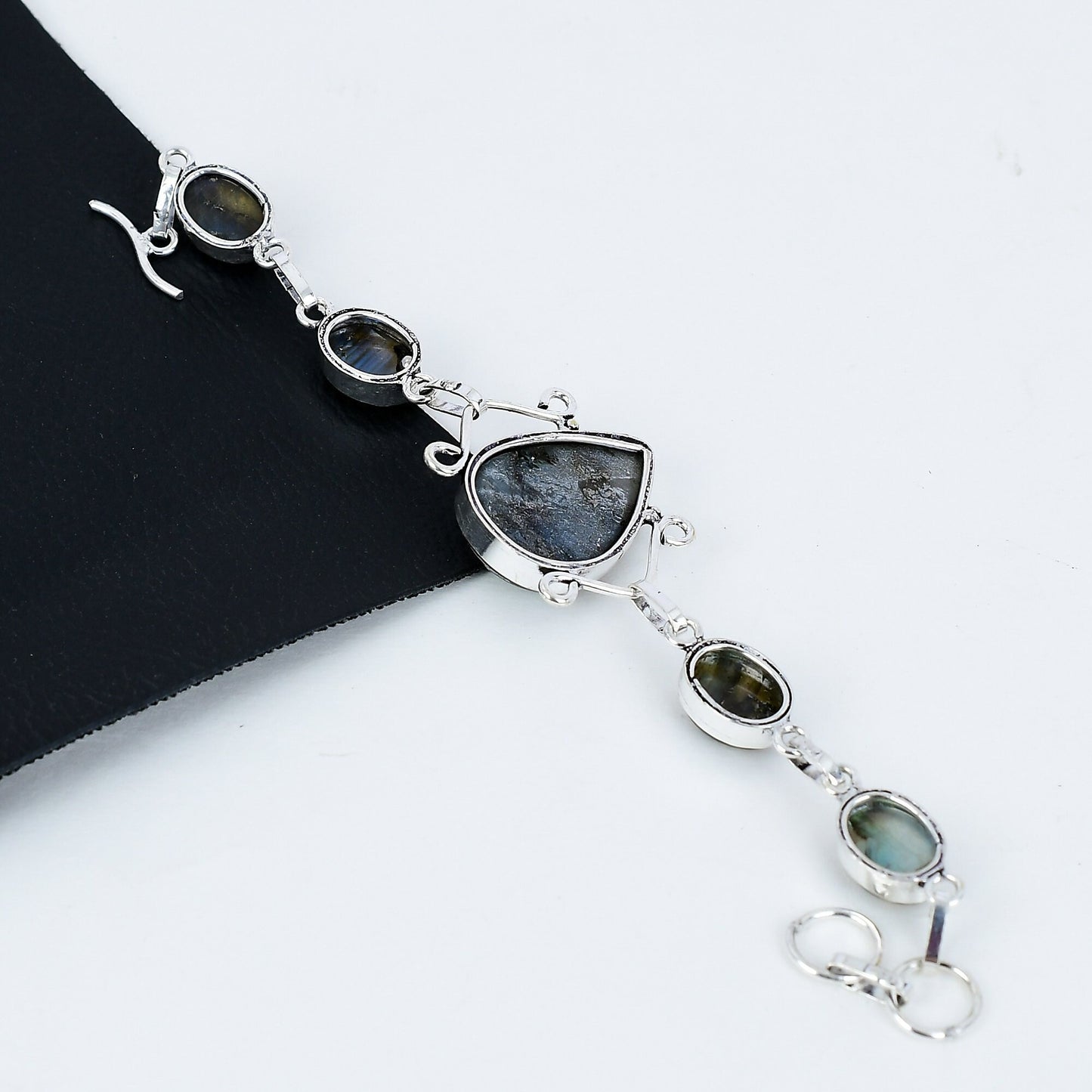 Blue Labradorite Sterling Silver Bracelet