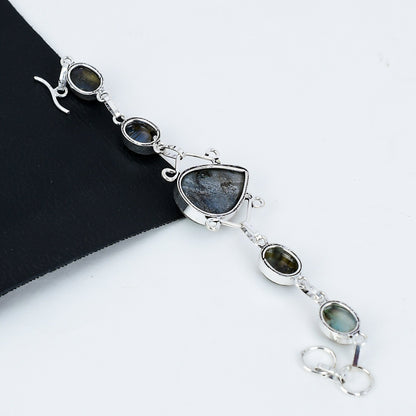 Blue Labradorite Sterling Silver Bracelet