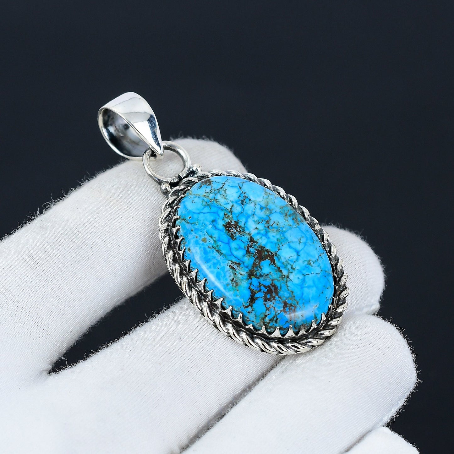 Turquoise Gemstone Sterling Silver Pendant