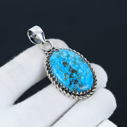 Turquoise Gemstone Sterling Silver Pendant