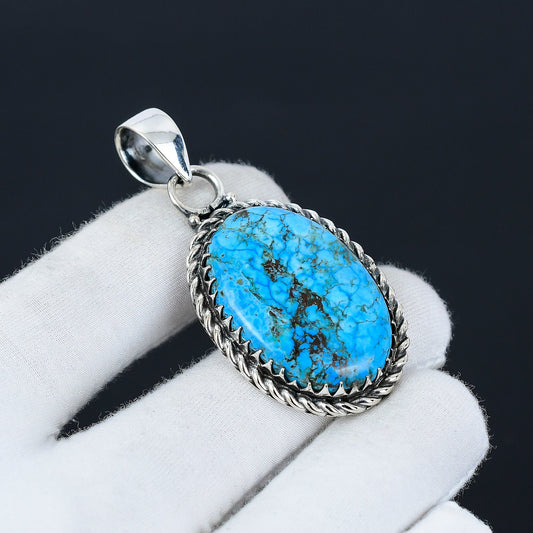 Turquoise Gemstone Sterling Silver Pendant