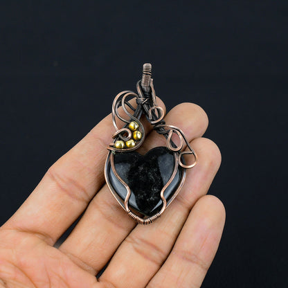 Black Nuummite Gemstone Pendant
