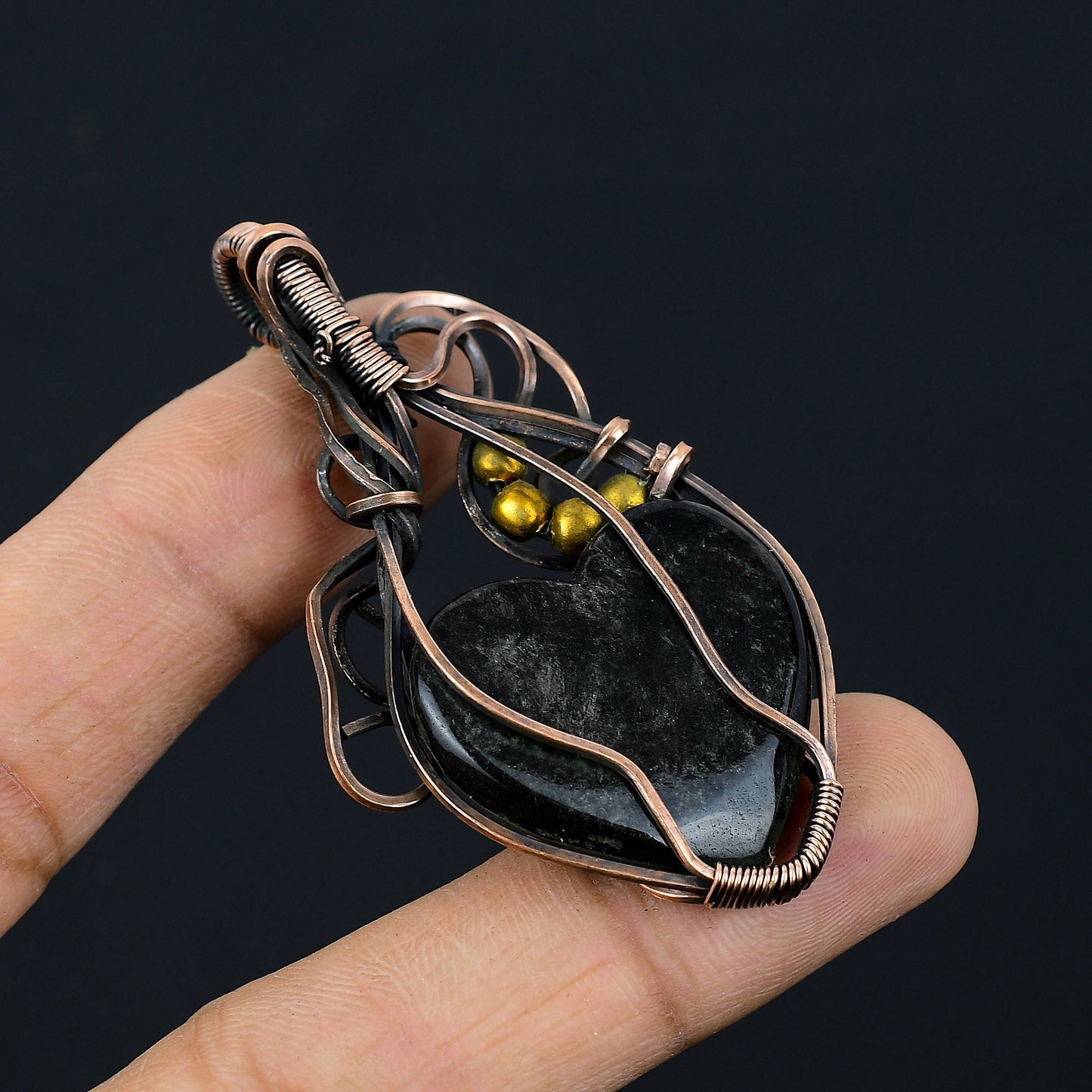 Black Nuummite Gemstone Pendant