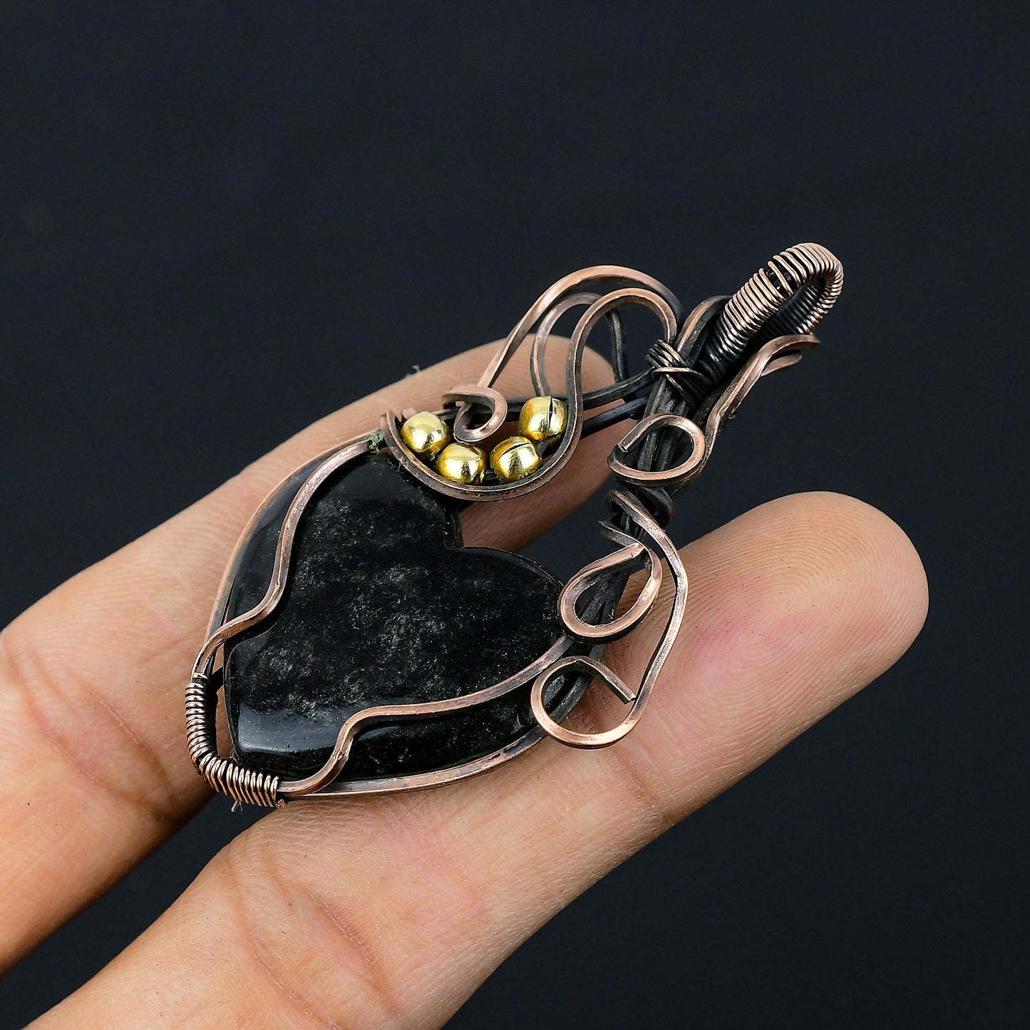 Black Nuummite Gemstone Pendant