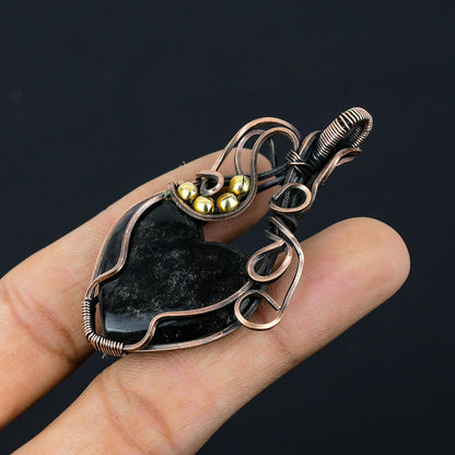 Black Nuummite Gemstone Pendant