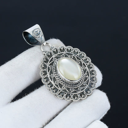 White Pearl Gemstone Pendant