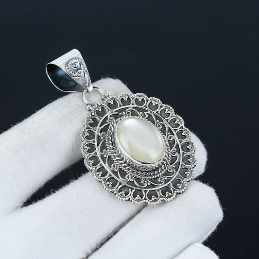 White Pearl Gemstone Pendant