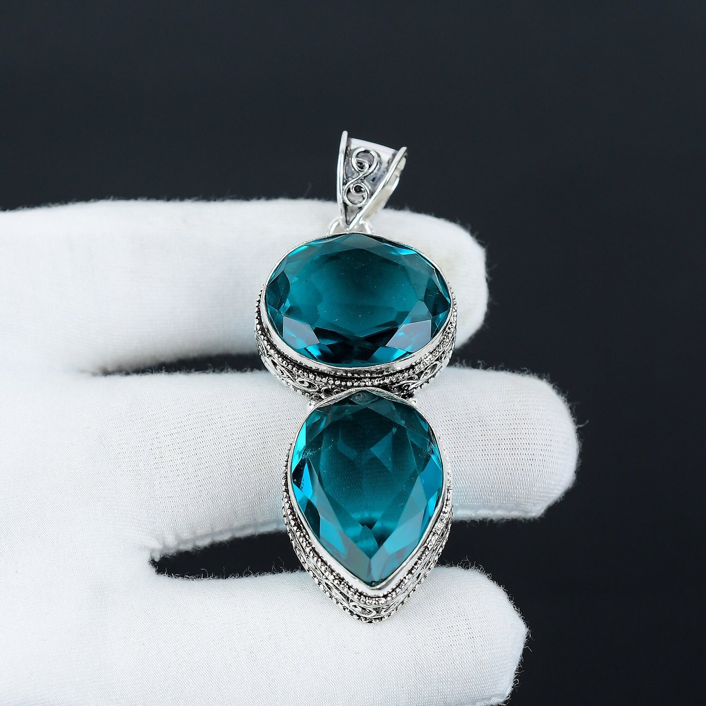 Blue Indicolite Gemstone Pendant