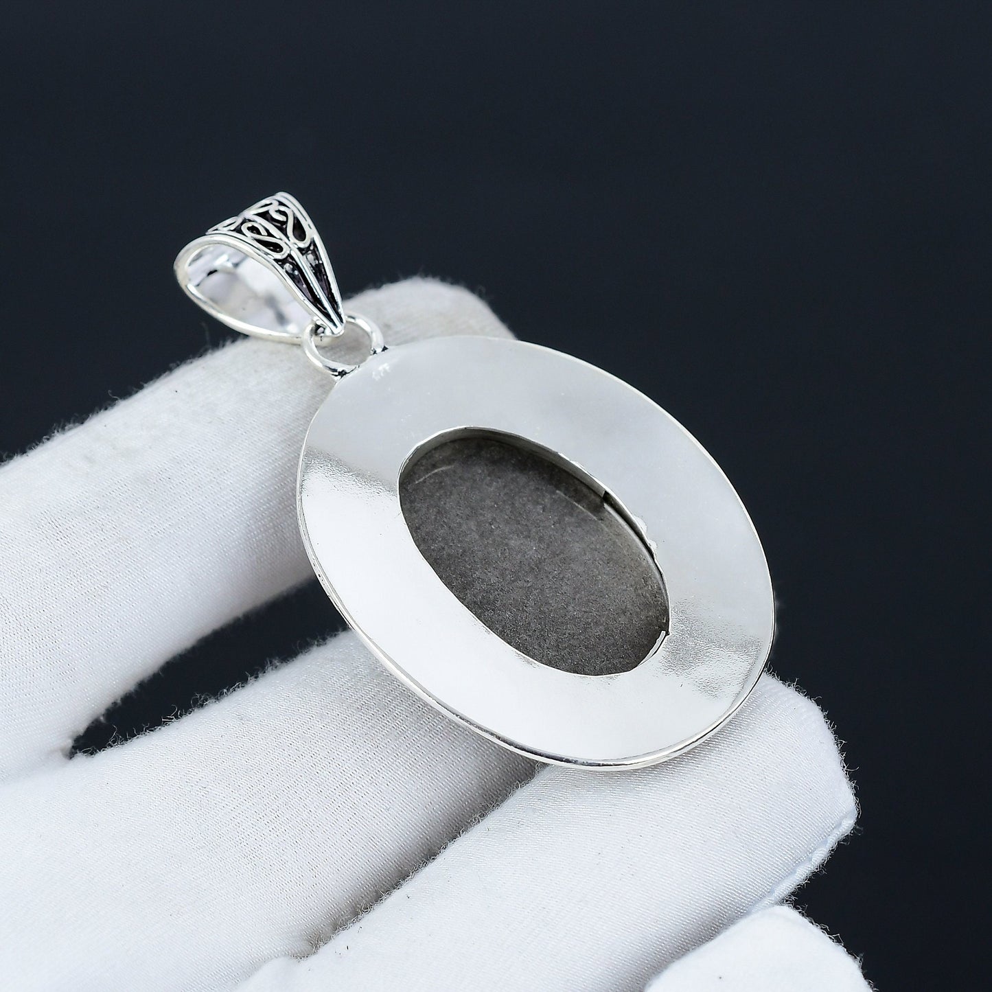 Silver Sheen Obsidian Gemstone Pendant