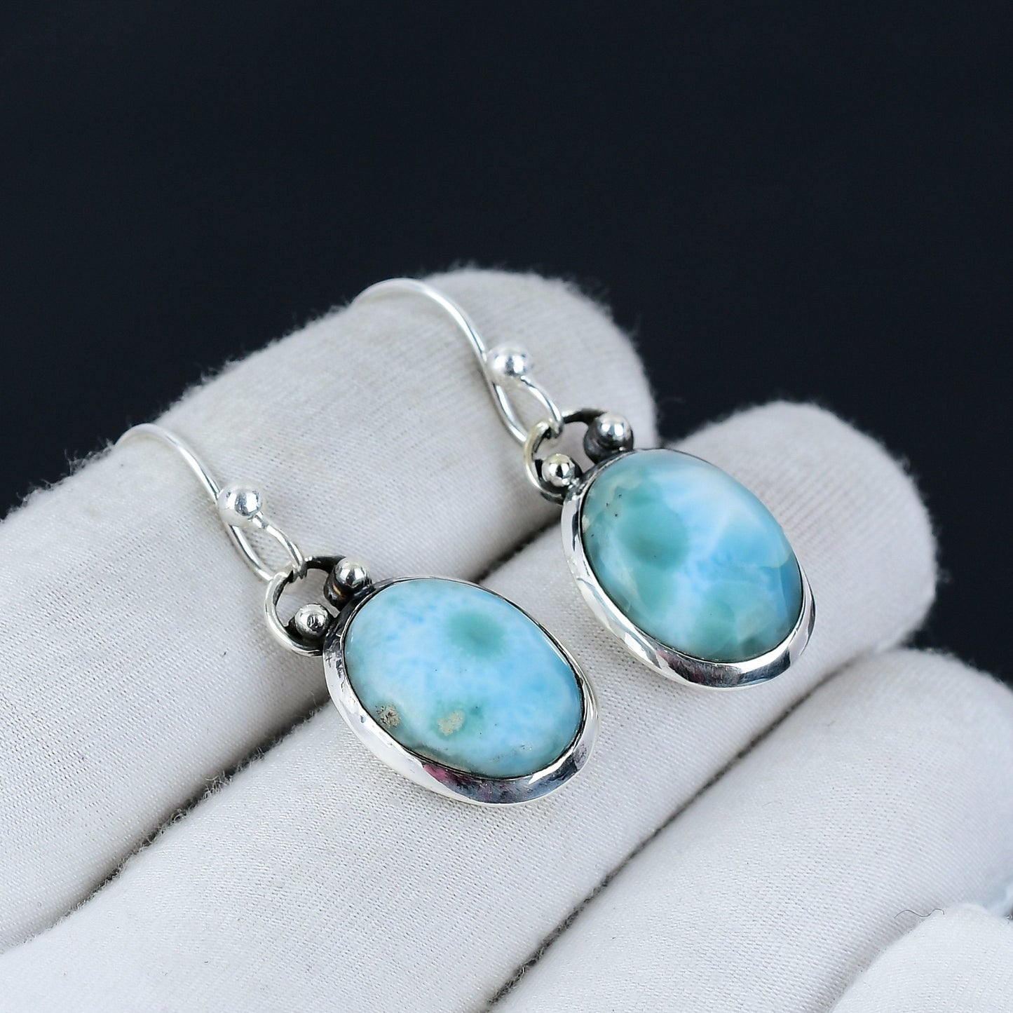 Blue Larimar Gemstone Earrings