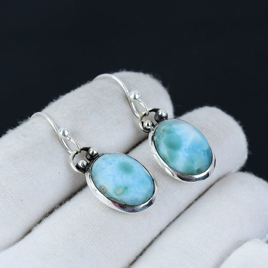 Blue Larimar Gemstone Earrings