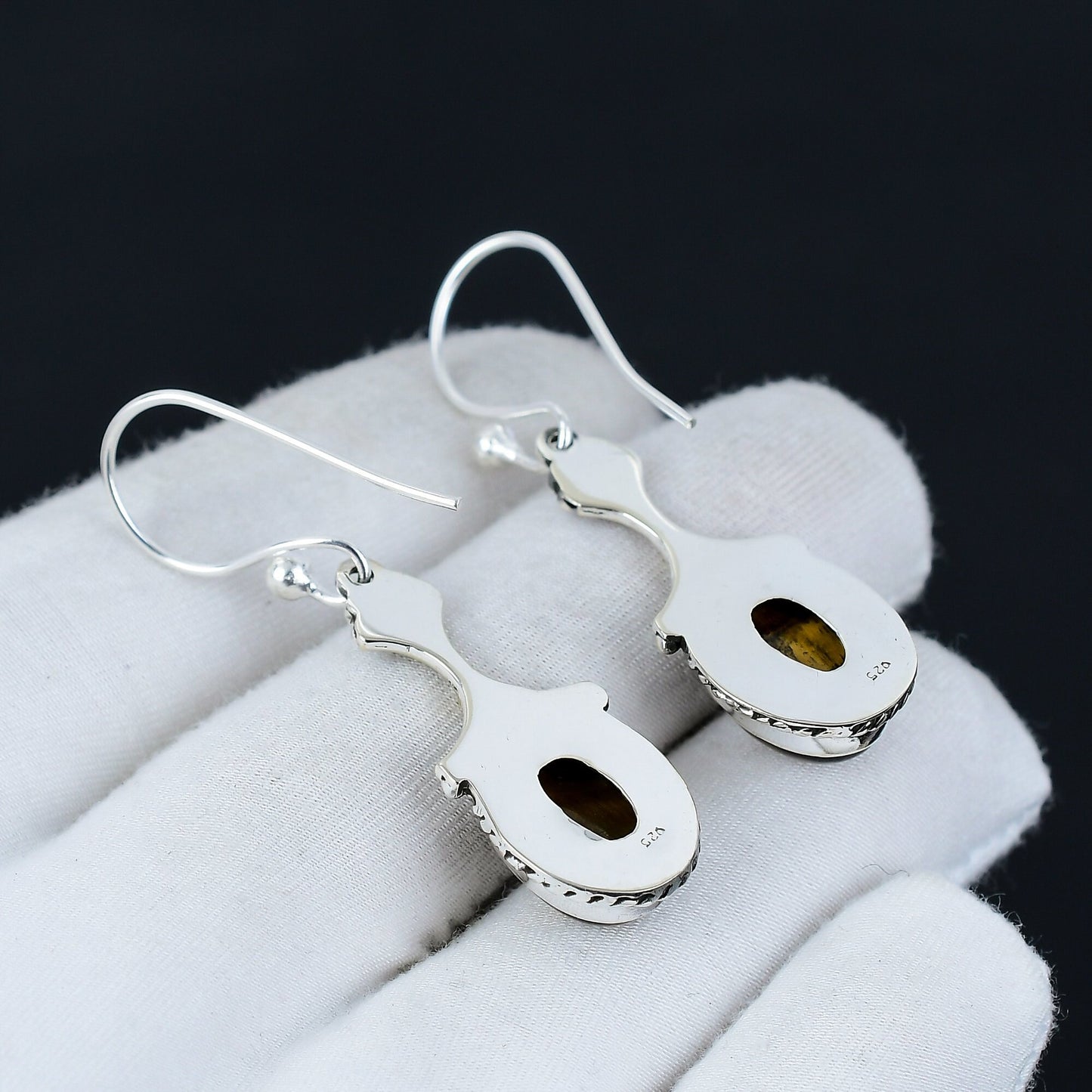 Brown Tiger Eye Gemstone Earrings