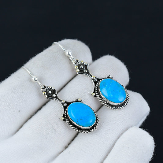 Sleeping Beauty Turquoise Silver Earrings