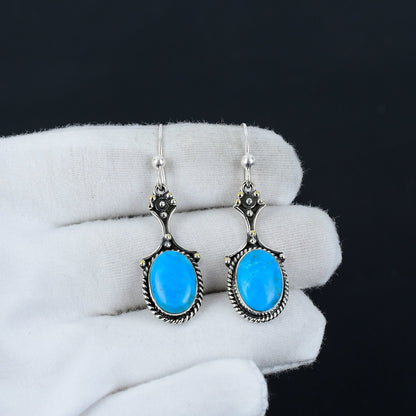 Sleeping Beauty Turquoise Silver Earrings