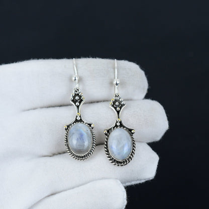 Rainbow Moonstone Gemstone Earrings