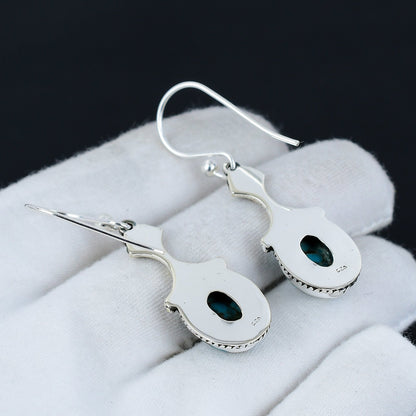 Blue Copper Turquoise Gemstone Earrings