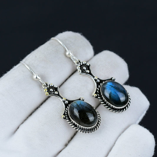 Blue Labradorite Gemstone Earrings