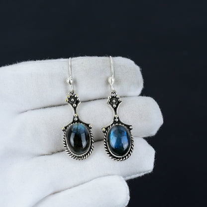 Blue Labradorite Gemstone Earrings