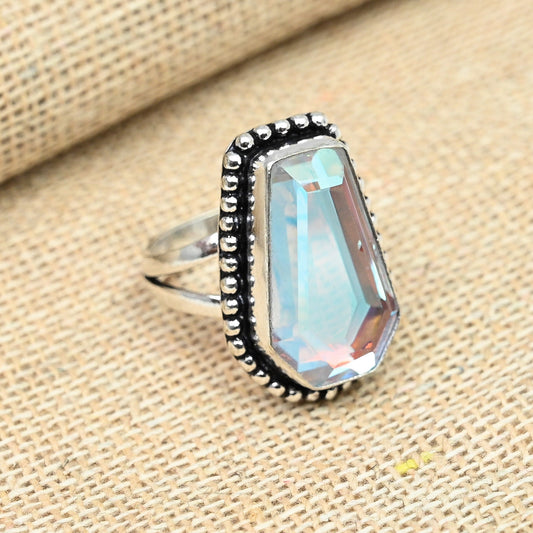 Rainbow Mystic Topaz Sterling Silver Ring
