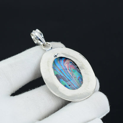 Rainbow Calsilica Gemstone Pendant