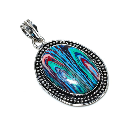 Rainbow Calsilica Gemstone Pendant