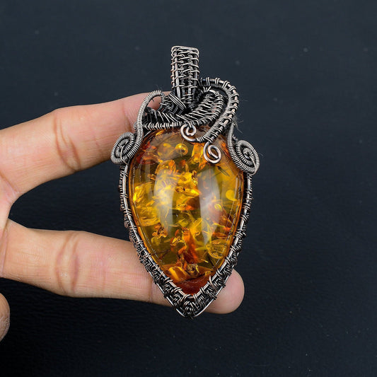 Golden Baltic Amber Gemstone Pendant