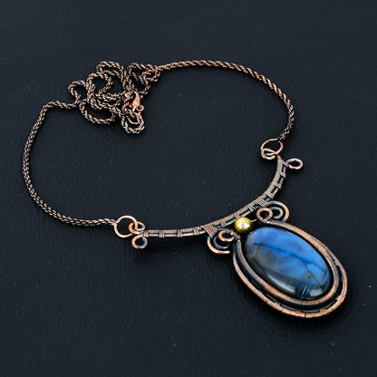 Blue-Green Labradorite Gemstone Necklace