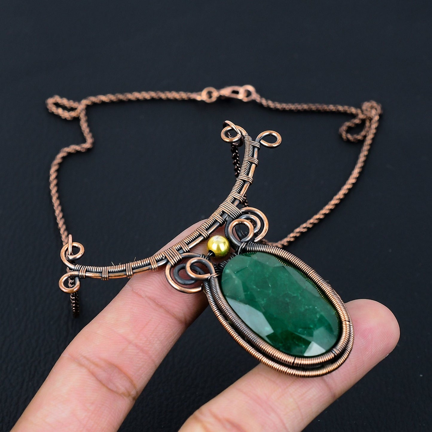 Green Emerald Gemstone Pendant