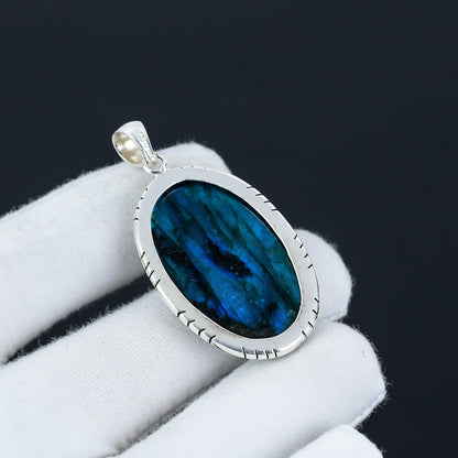 Blue Labradorite Gemstone Pendant