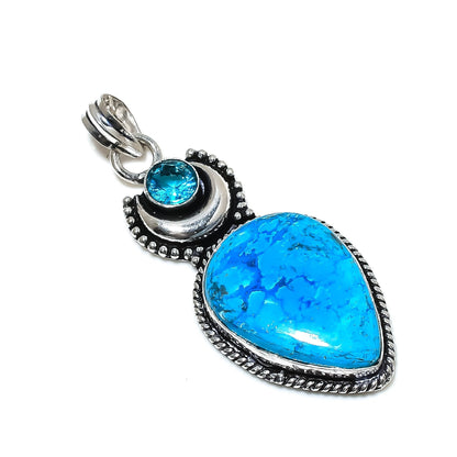 Turquoise & Blue Topaz Gemstone Pendant
