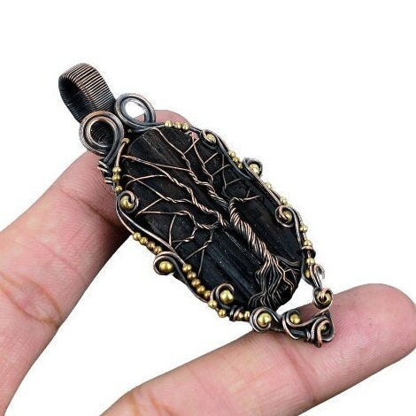 Black Tourmaline Gemstone Pendant