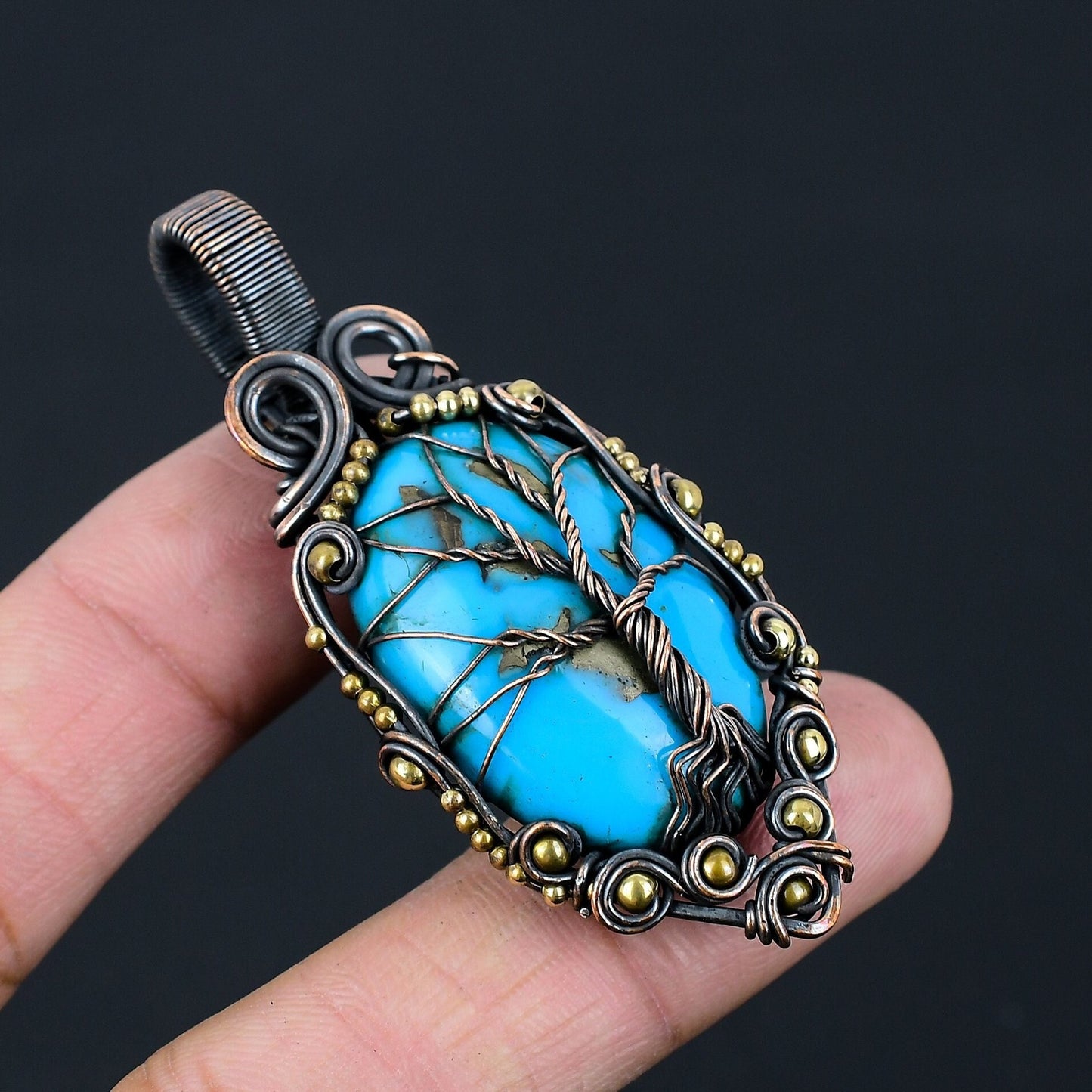 Blue Turquoise Gemstone Pendant