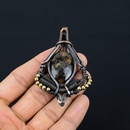Brown Boulder Opal Gemstone Pendant