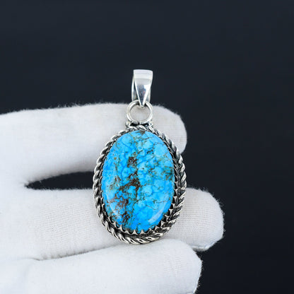 Turquoise Gemstone Sterling Silver Pendant
