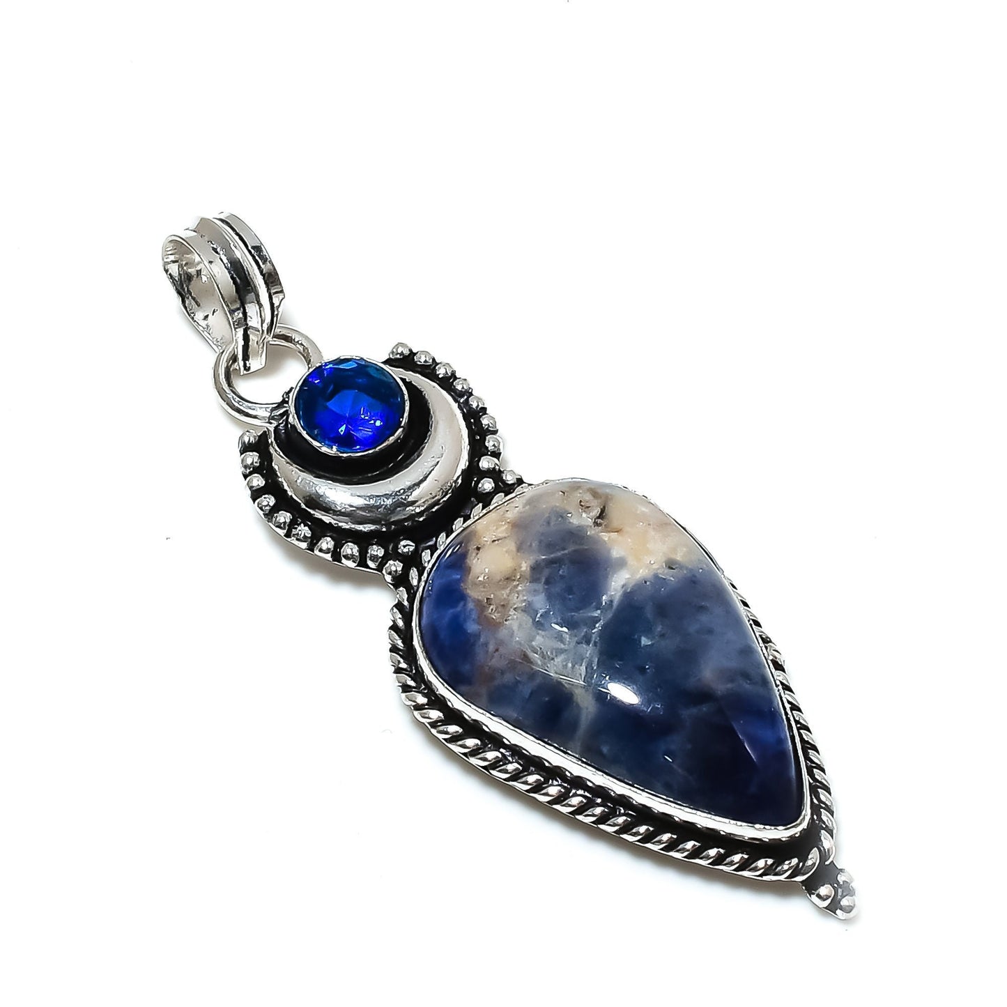 Blue Sodalite & London Blue Topaz Pendant