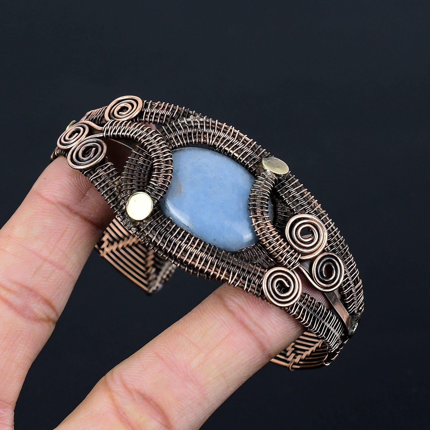 Blue Angelite Gemstone Bracelet
