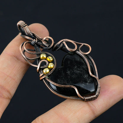 Black Nuummite Gemstone Pendant