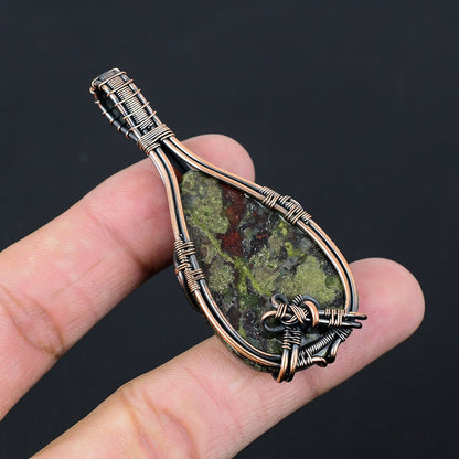 Green & Red Dragon Blood Gemstone Pendant