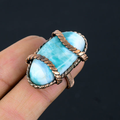 Blue Larimar Gemstone Ring