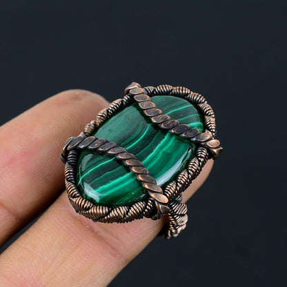 Green Malachite Gemstone Ring