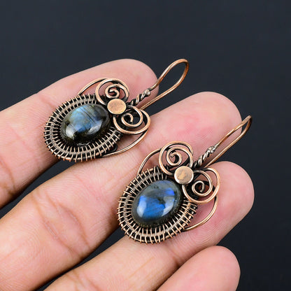 Blue Labradorite Gemstone Earrings