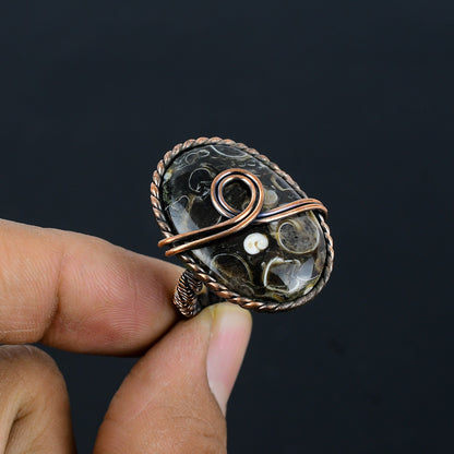 Copper Turritella Gemstone Ring