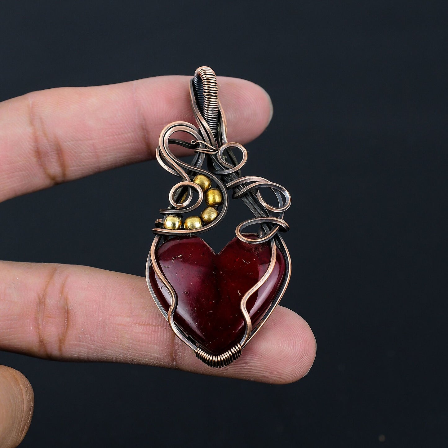 Red Fire Labradorite Gemstone Pendant