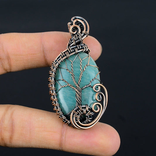 Blue-Green Amazonite Gemstone Pendant