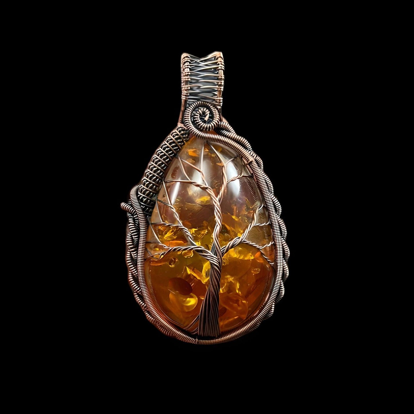 Golden Amber Gemstone Pendant