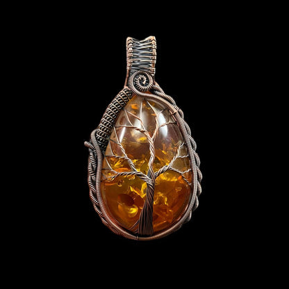 Golden Amber Gemstone Pendant